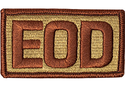 USAF EOD Letters (Explosive Ordnance Disposal) Spice Brown OCP Scorpion Patch With Velcro